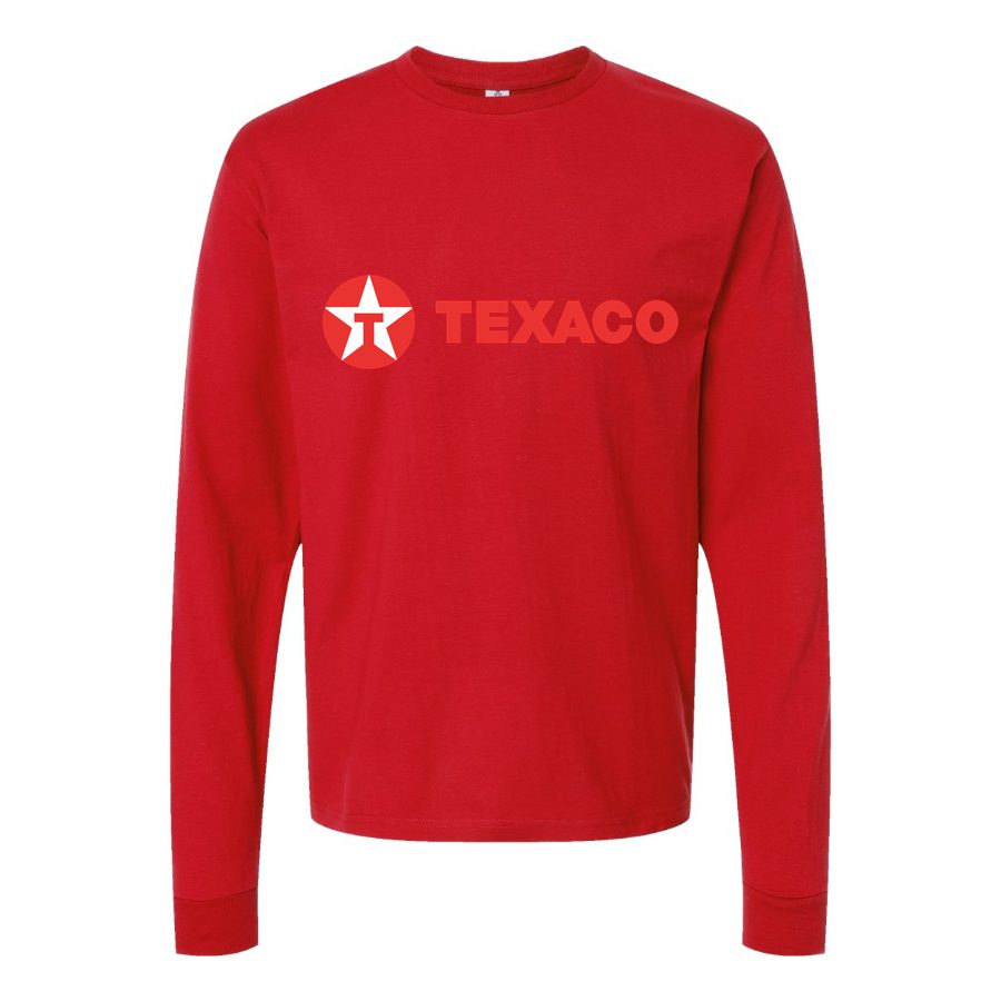 Men's Texaco-Logo-1536x864 Long sleeves Cotton Blend T-Shirt - Red