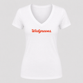 Women's Walgreens V Neck T-Shirt in white
