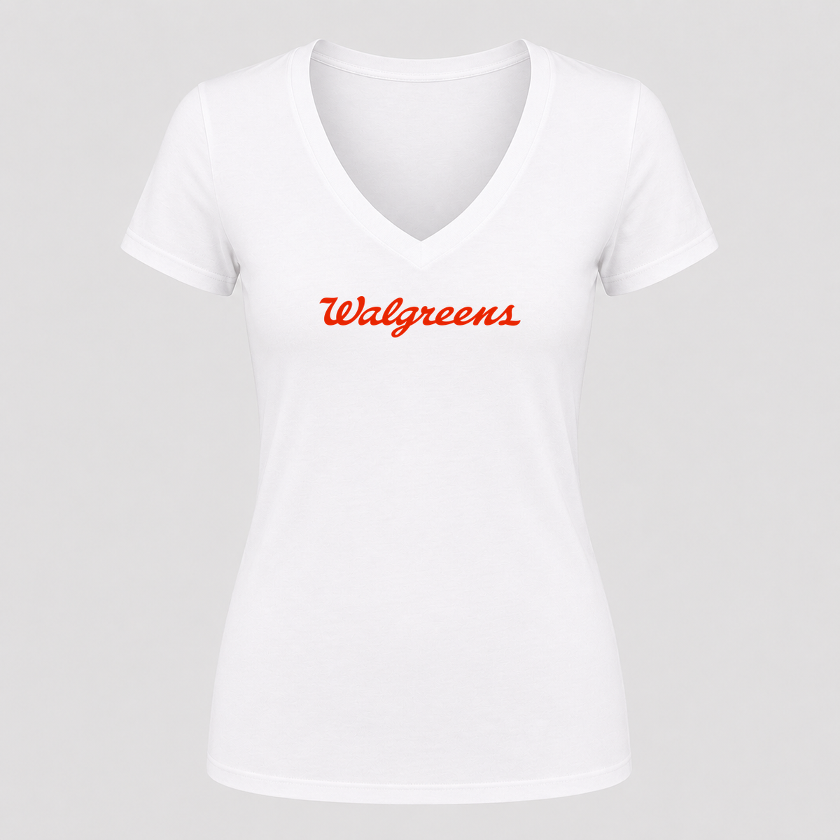 Women's Walgreens V Neck T-Shirt in white