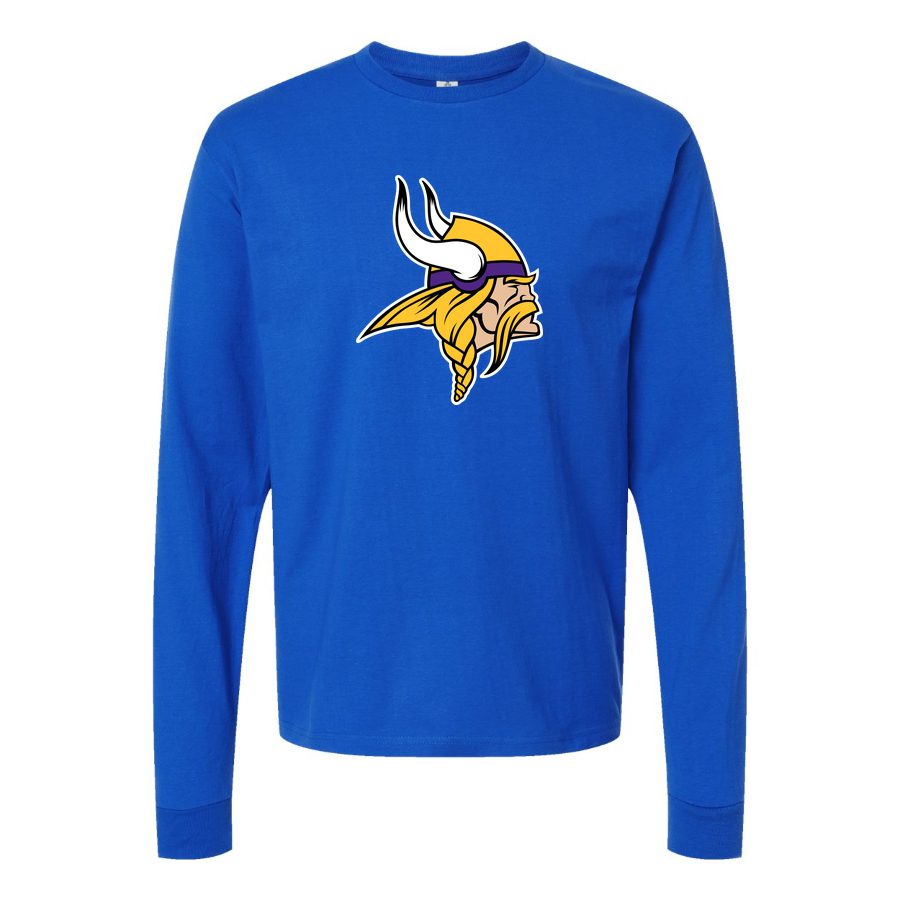 Men's Minnesota Vikings Long sleeves Cotton Blend T-Shirt - Blue