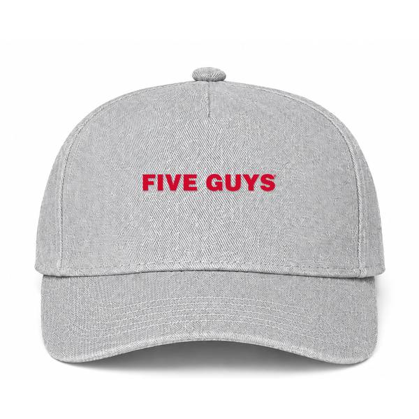 Five Guys Logo Gray Dad Baseball Cap Hat