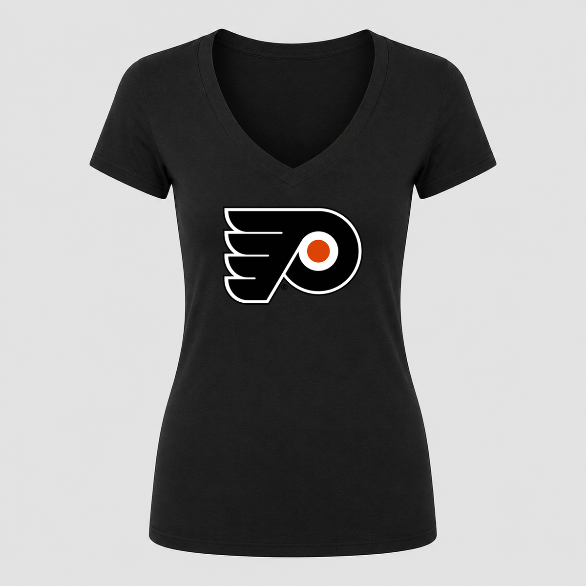 Women's Philadelphia Flyers V Neck T-Shirt in black