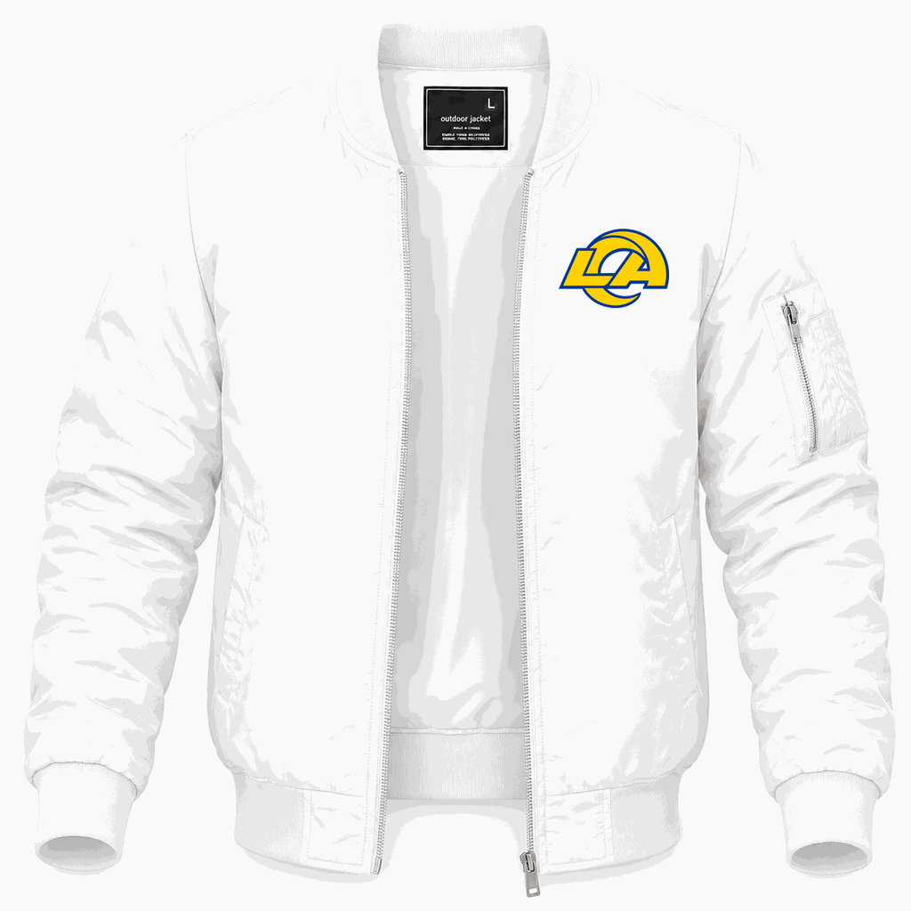 Men's Los Angeles Rams Lightweight Bomber Jacket - White