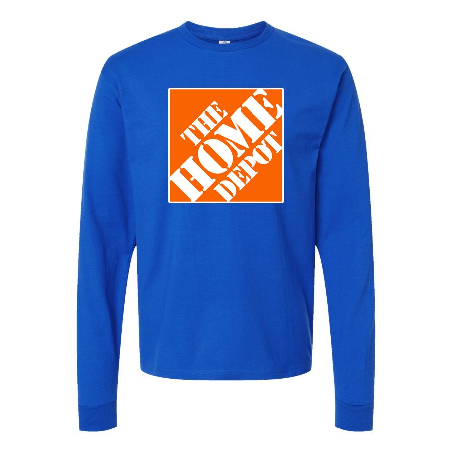 Men's The Home Depot Logo Long sleeves Cotton Blend T-Shirt - Blue