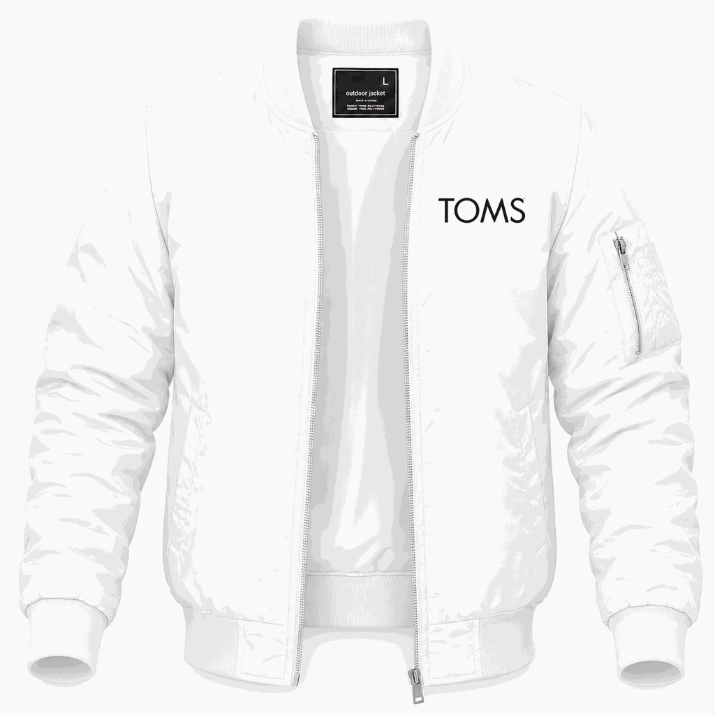 Men's Toms Lightweight Bomber Jacket - White