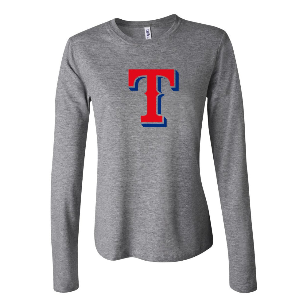 Women's Texas Rangers Long Sleeve T-Shirt - Gray