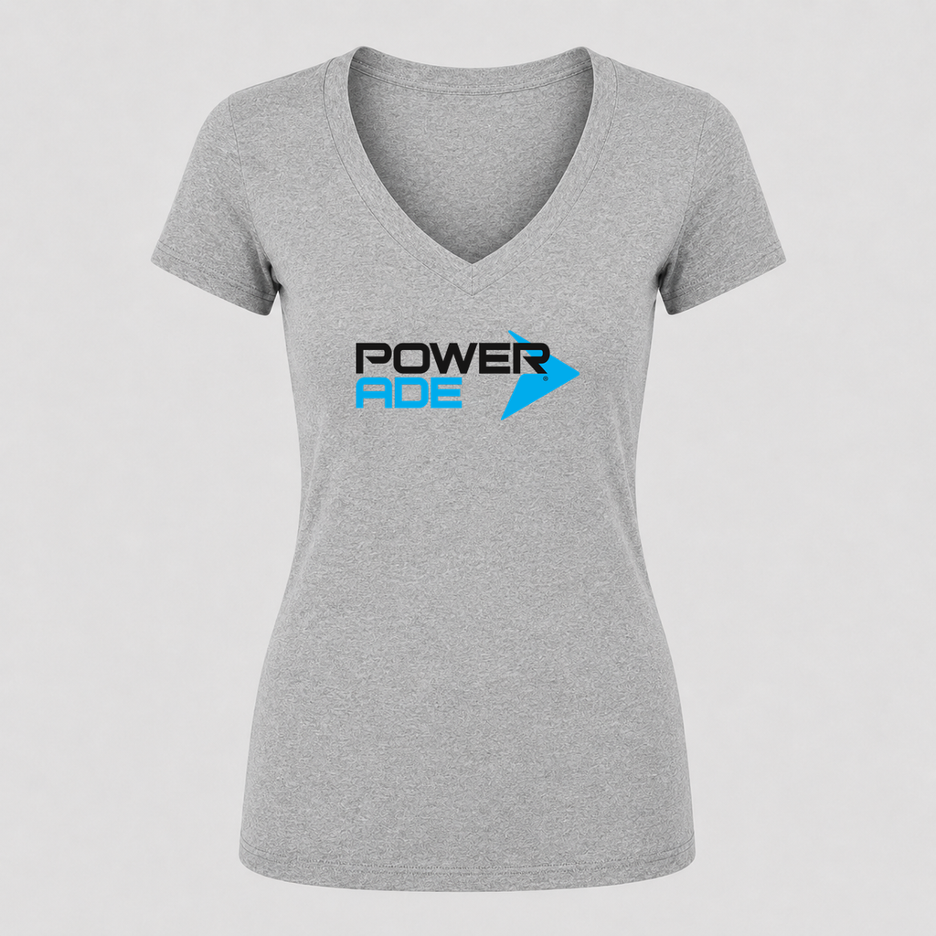 Women's Powerade V Neck T-Shirt in gray