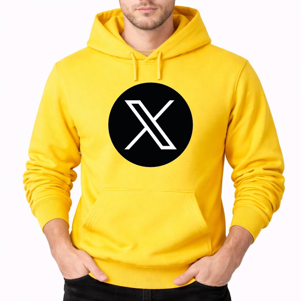 Men's Twitter X Pullover Hoodie - Yellow