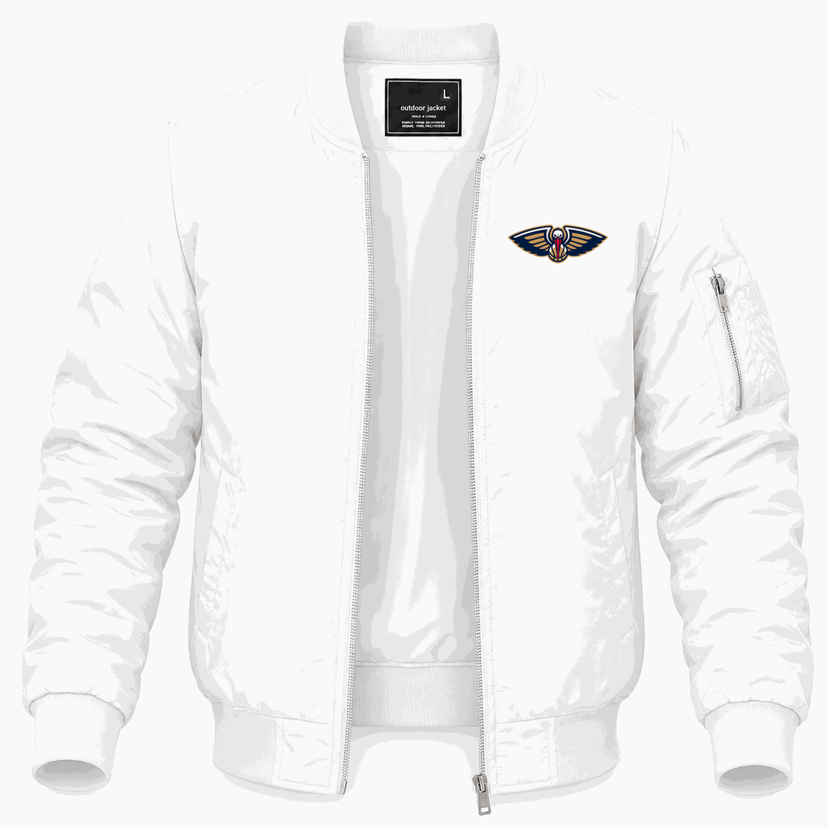 Men's New Orleans Pelicans Lightweight Bomber Jacket - White