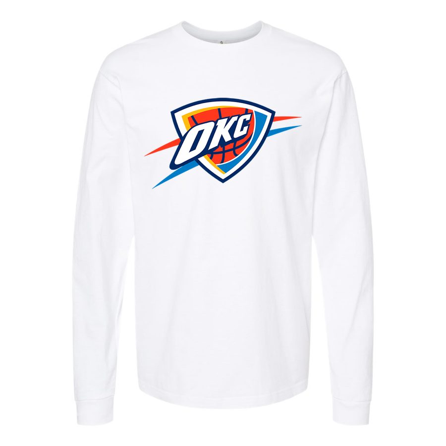 Men's Oklahoma City Thunder Long sleeves Cotton Blend T-Shirt - White
