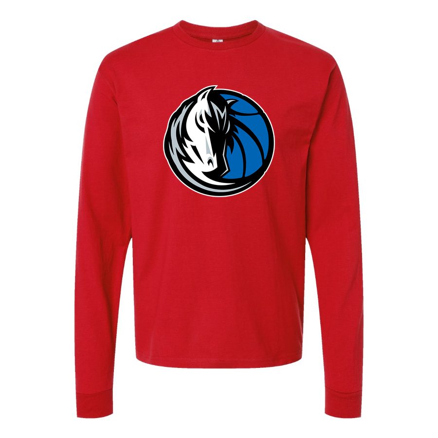 Men's Dallas Mavericks Long sleeves Cotton Blend T-Shirt - Red