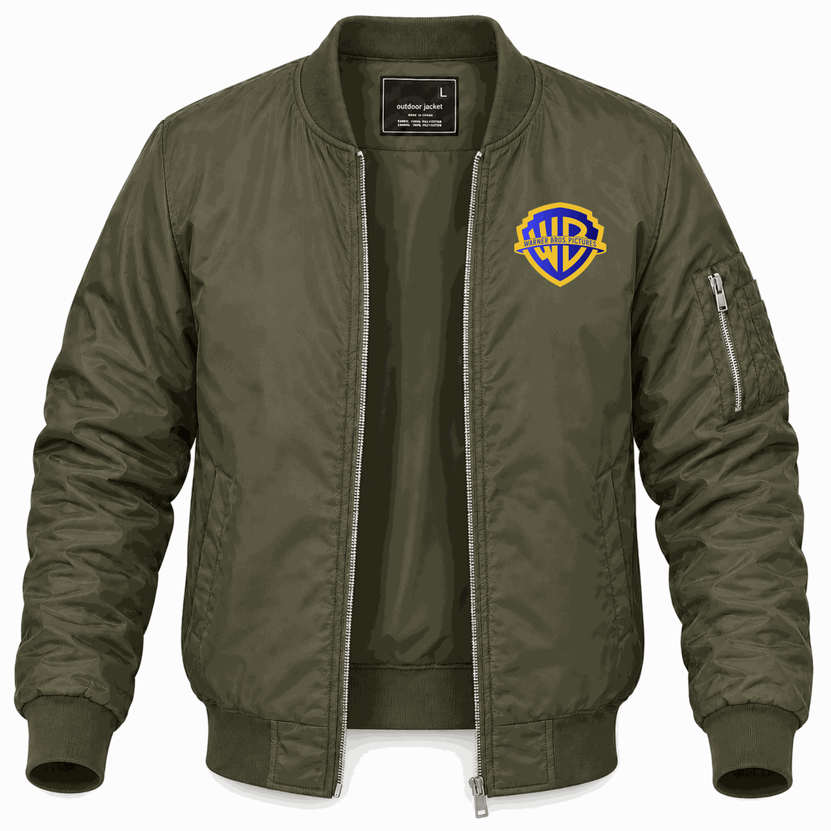 Men's Warner Bros Lightweight Bomber Jacket - Army Green