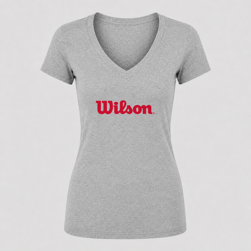 Women's Wilson V Neck T-Shirt in gray
