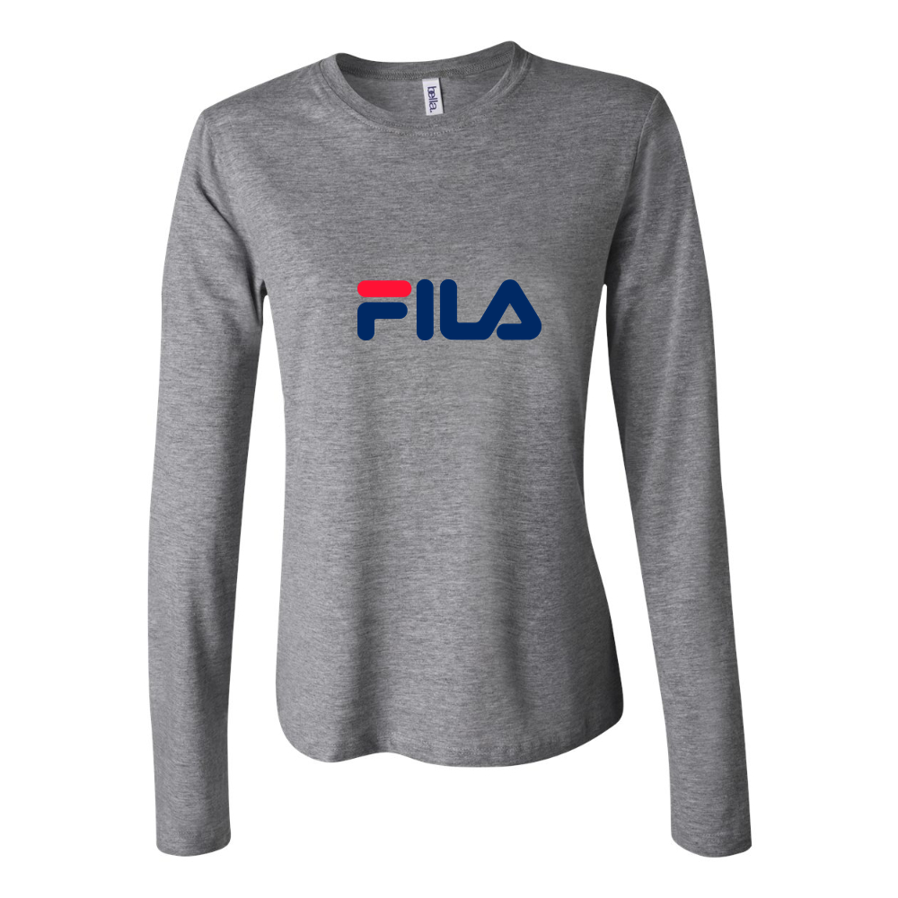 Women's Fila logo 1536x864 Long Sleeve T-Shirt - Gray