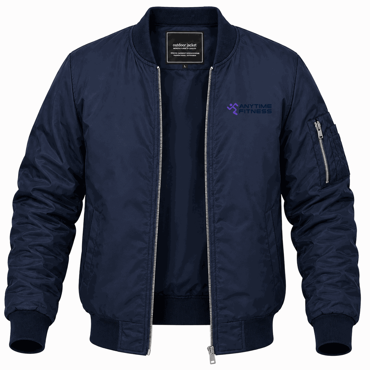 Men's Anytime Fitness Lightweight Bomber Jacket - Navy