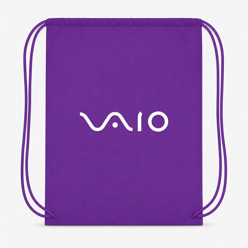 Sony Vaio Curvy White Drawstring Bag - Purple
