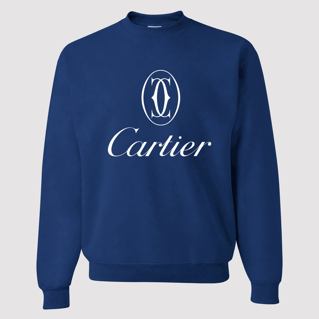 Men's Cartier White Logo Crewneck Sweatshirt - Blue