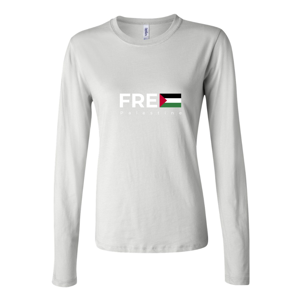 Women's Free Palestine white Long Sleeve T-Shirt - White