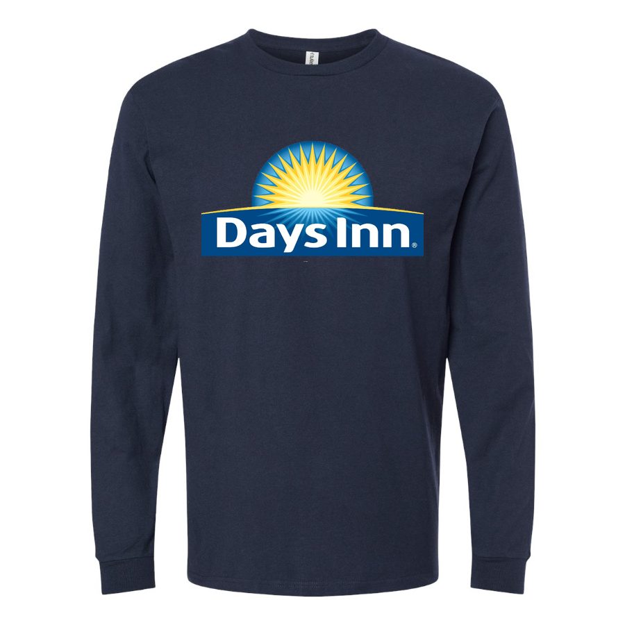 Men's Days Inn Long sleeves Cotton Blend T-Shirt - Navy