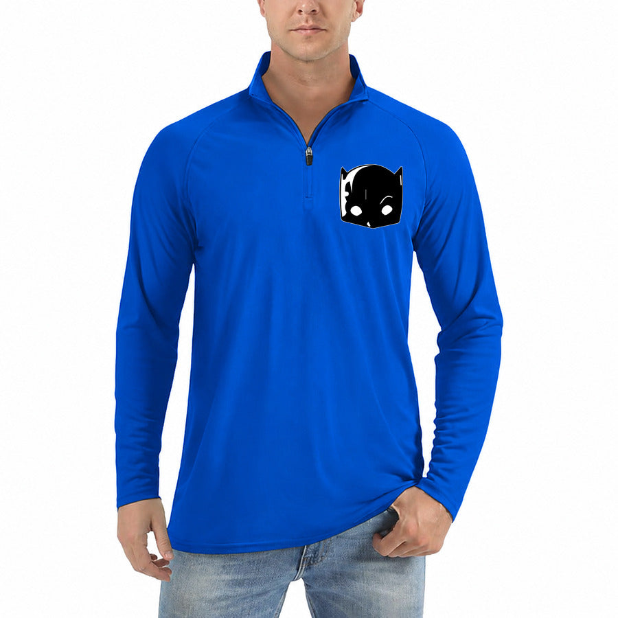 Hellcat logo PNG4 quarter-zip athletic shirt in Royal Blue