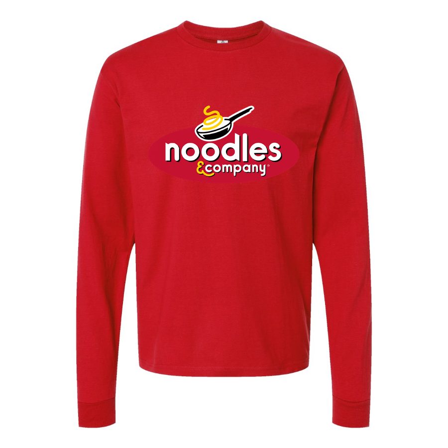 Men's Logo-Noodles-Company-1536x864 Long sleeves Cotton Blend T-Shirt - Red