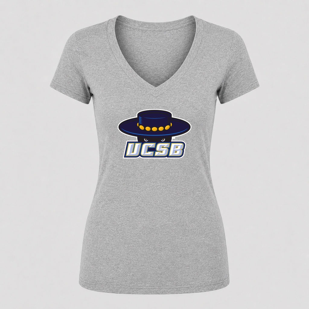 Women's UCSB Gauchos V Neck T-Shirt in gray