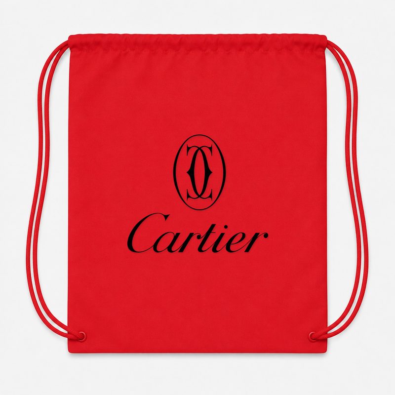 Cartier Black Drawstring Bag - Red