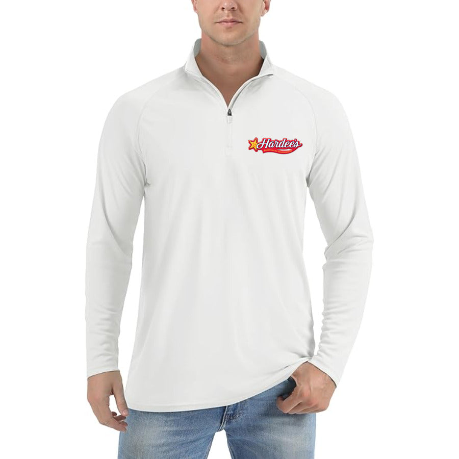 Hardees Logo 2006 quarter-zip athletic shirt in White