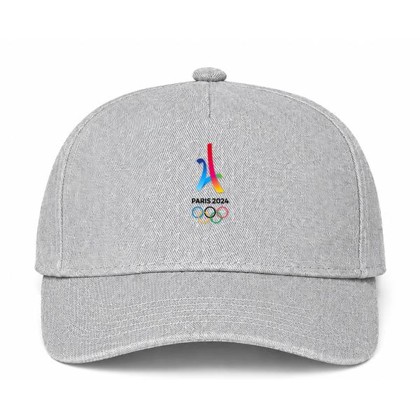 Paris 2024 Logo Gray Dad Baseball Cap Hat