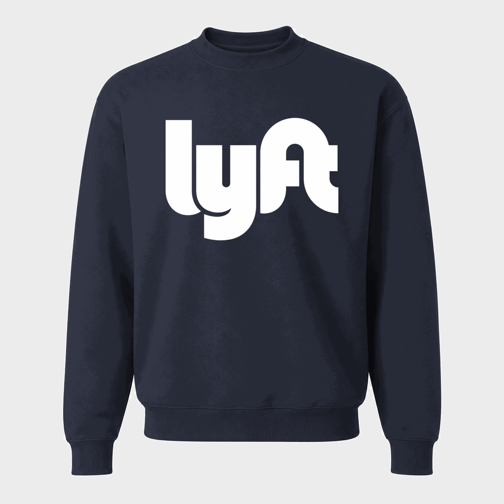 Men's Lyft White Logo Crewneck Sweatshirt - Navy