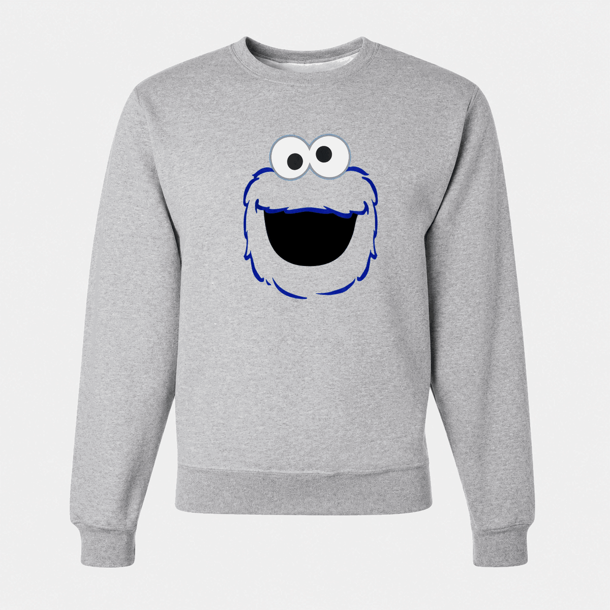 Men's Cookie Monster Crewneck Sweatshirt - Gray
