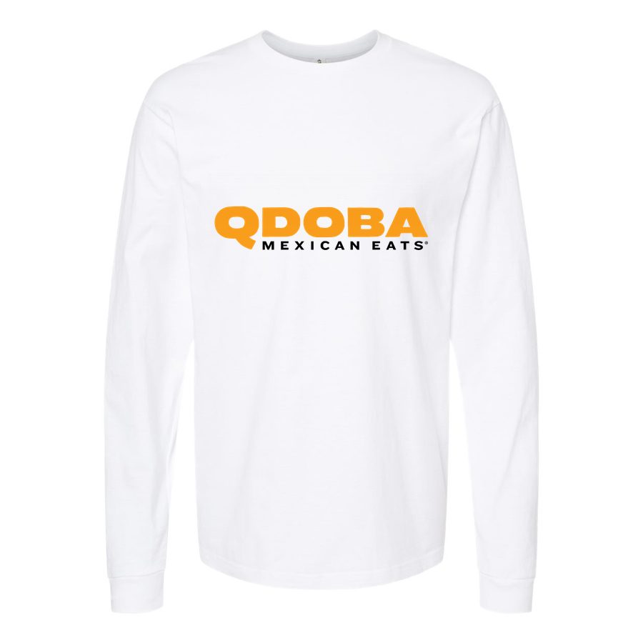 Men's Logo-Qdoba-1536x864 Long sleeves Cotton Blend T-Shirt - White