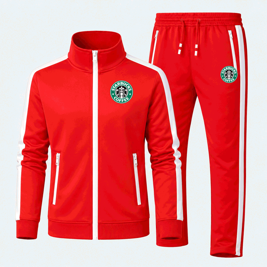 starbucks starbucks icon free tracksuit in Red