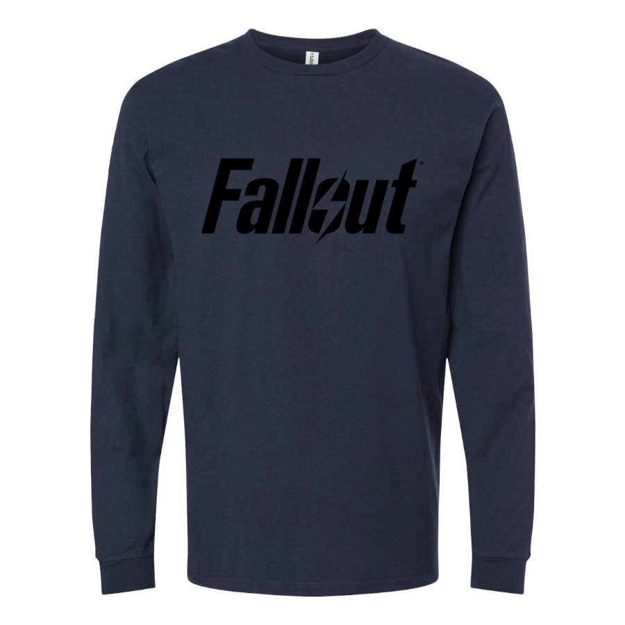 Men's Fallout logo black Long sleeves Cotton Blend T-Shirt - Navy