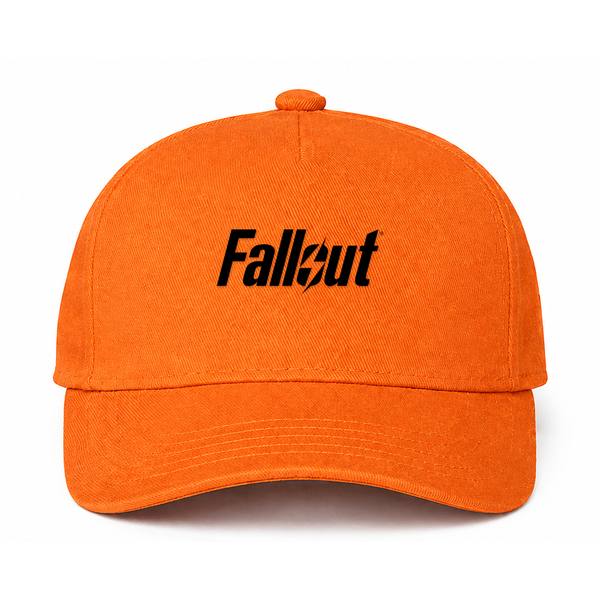 Fallout Black Logo Orange Dad Baseball Cap Hat