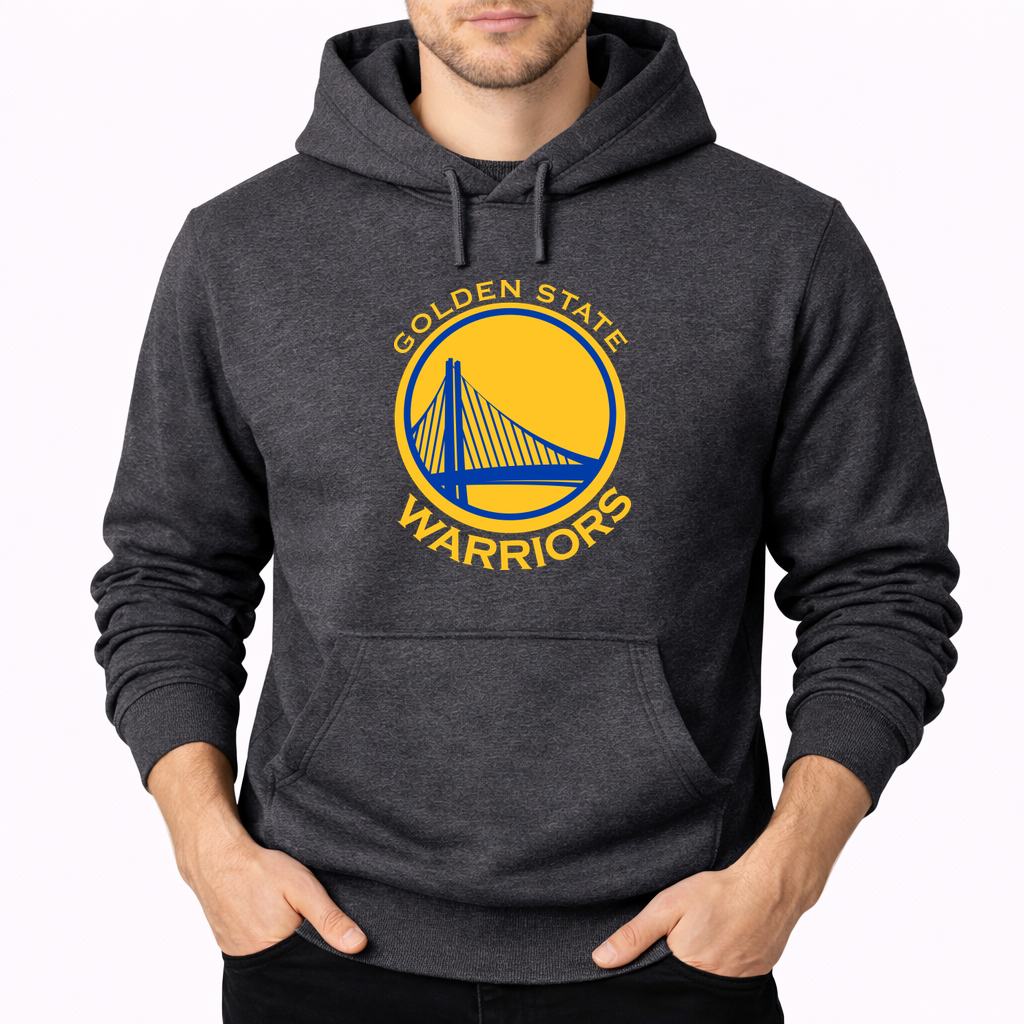 Men's Golden states warrior yellow Pullover Hoodie - Charcoal