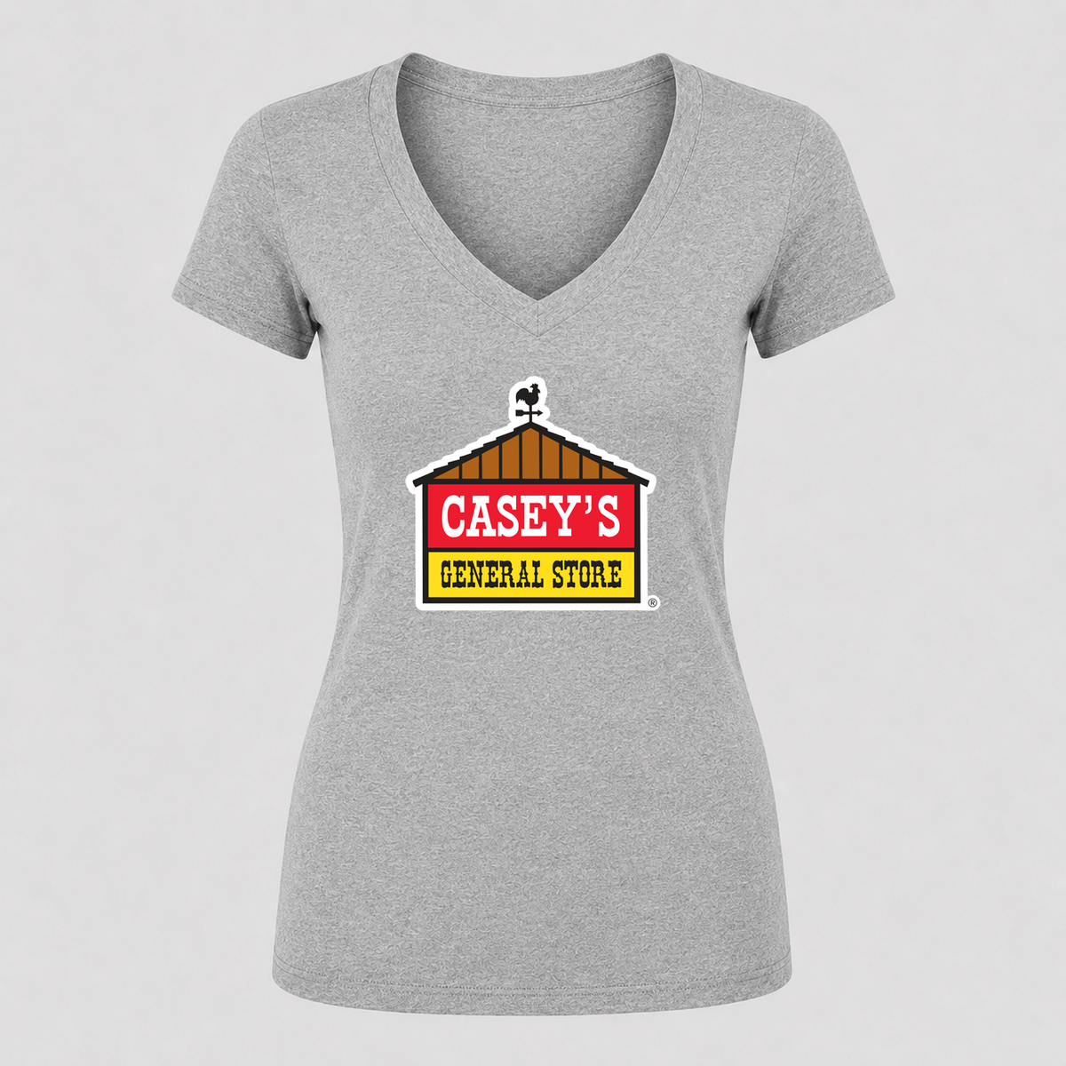 Women's Casey's General Stores V Neck T-Shirt in gray