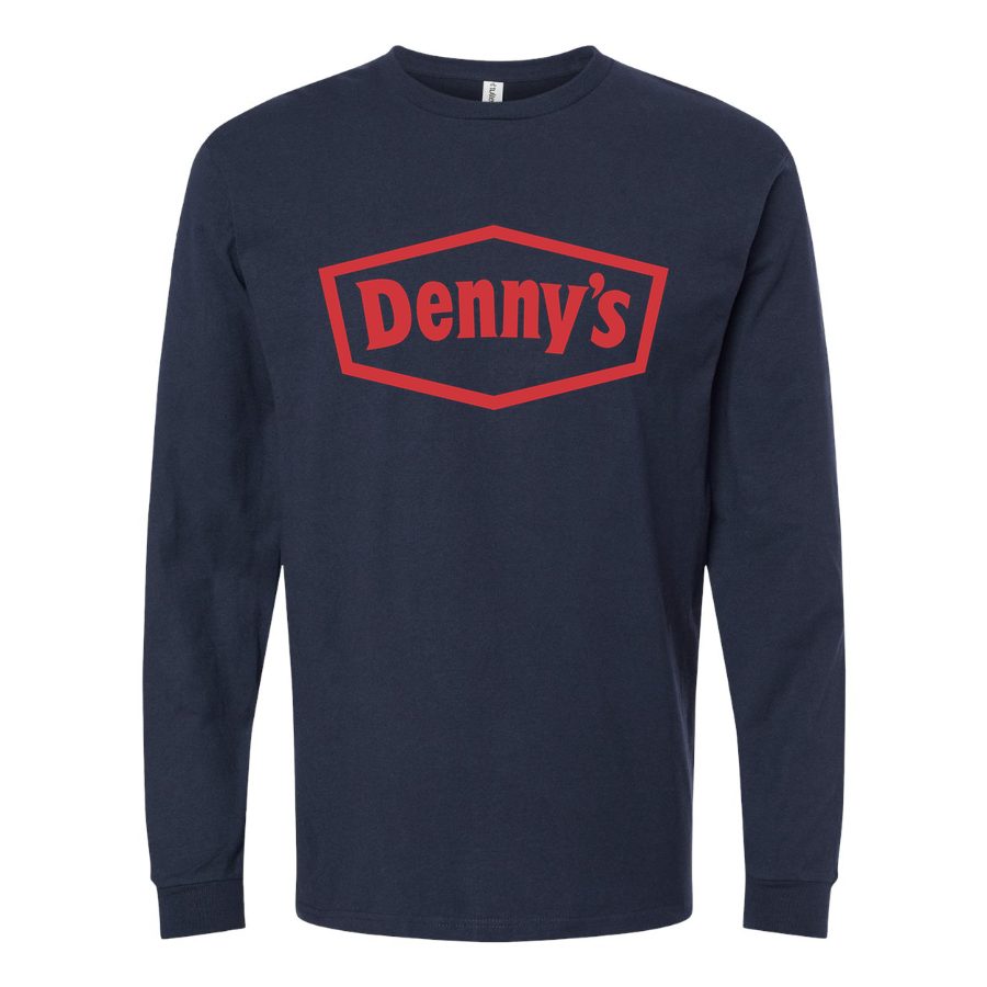 Men's Dennys-Logo2 Long sleeves Cotton Blend T-Shirt - Navy