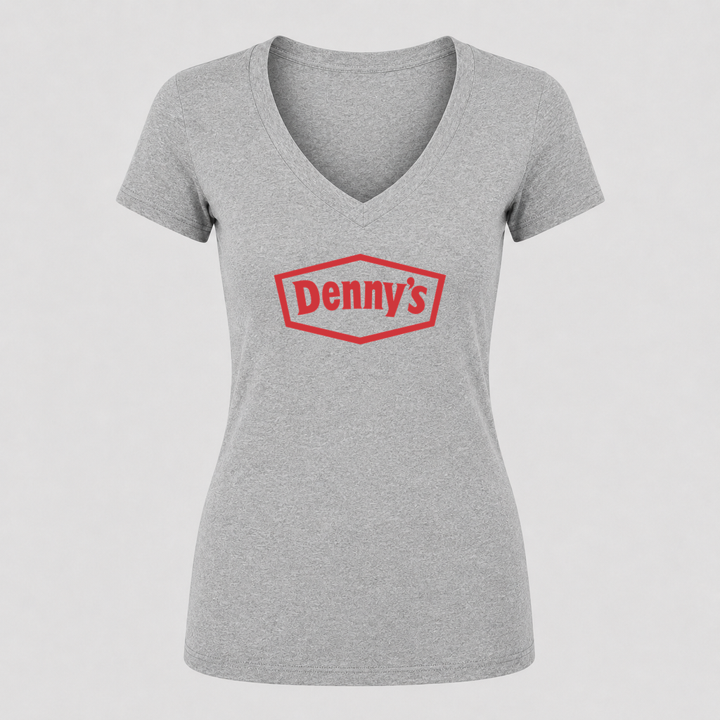 Women's Denny’s V Neck T-Shirt in gray