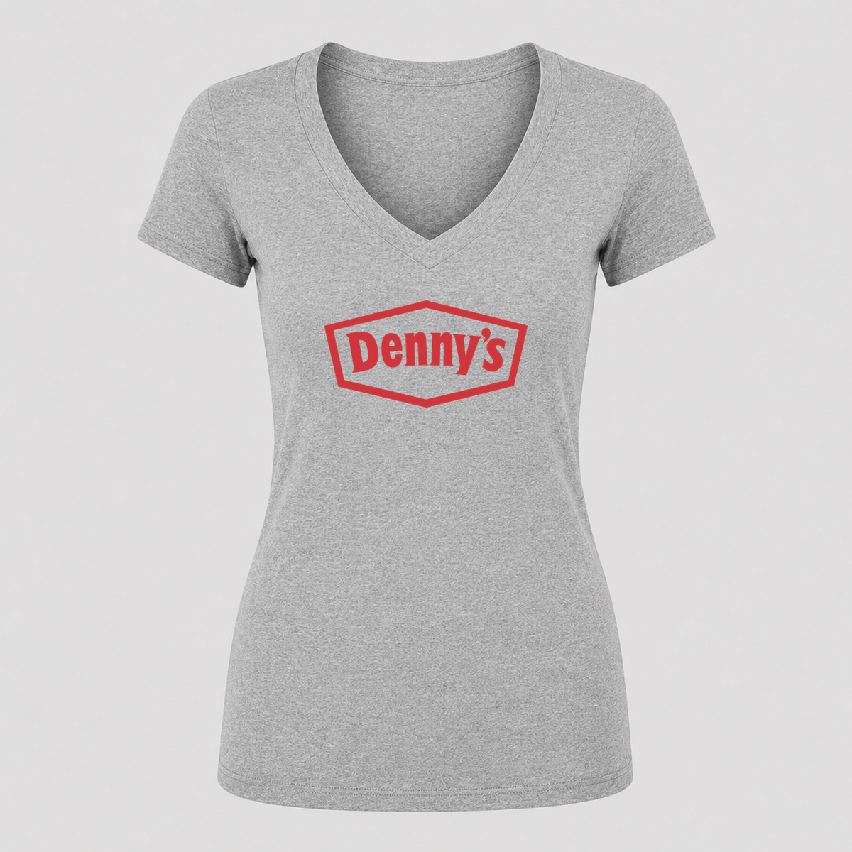Women's Denny’s V Neck T-Shirt in gray