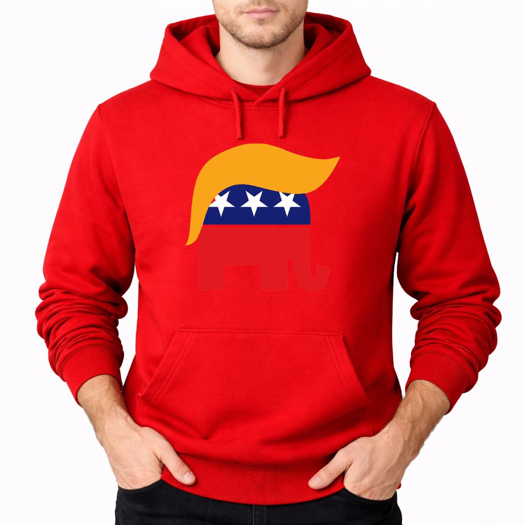 Men's Donald Trump GOP Elephant Pullover Hoodie - Red