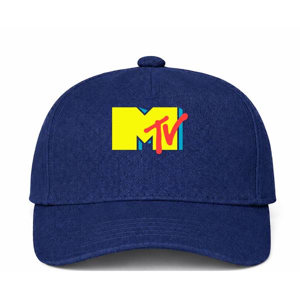 MTV Logo Navy Dad Baseball Cap Hat