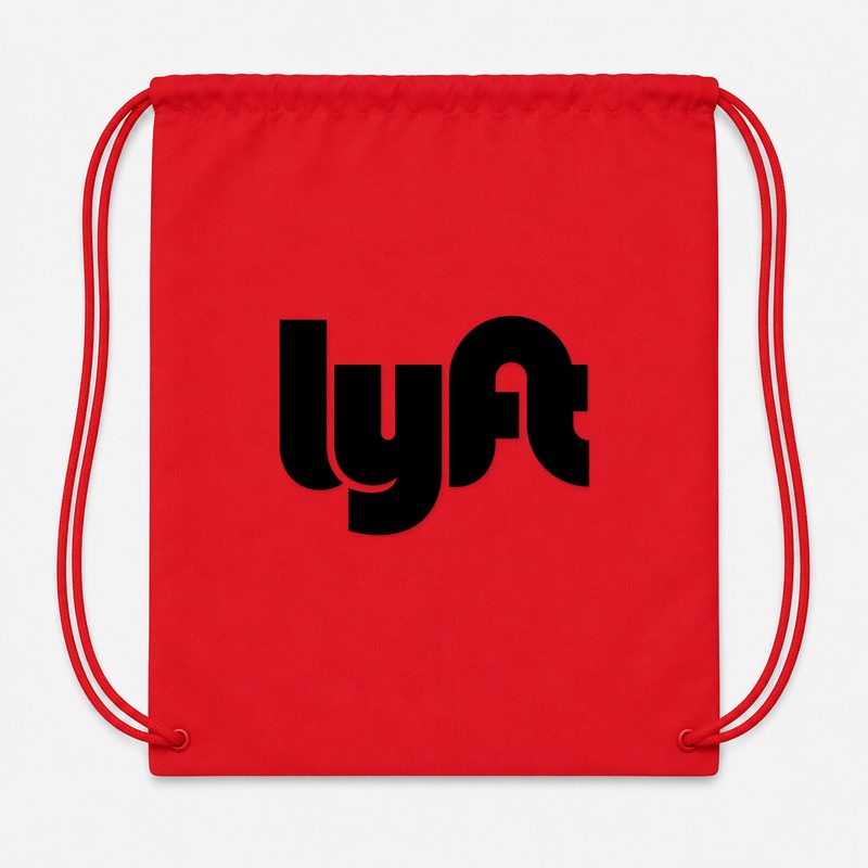 Lyft Black Drawstring Bag - Red