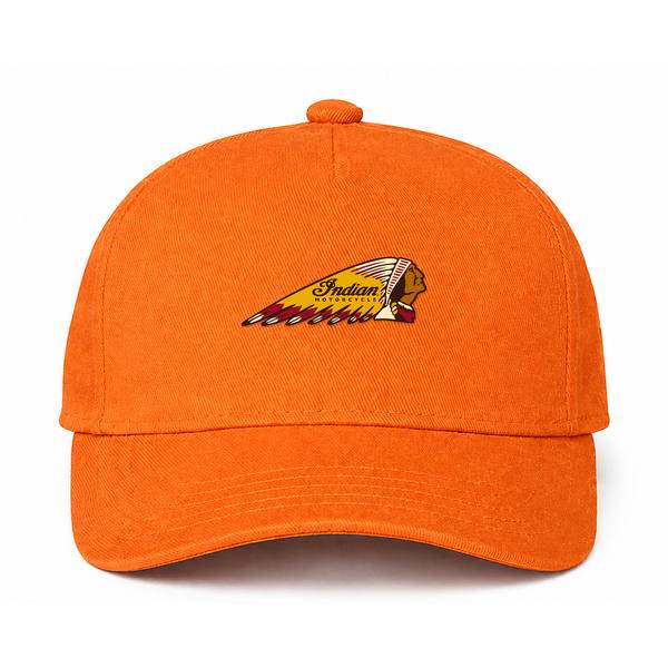 Indian Motorcycle Logo Orange Dad Baseball Cap Hat