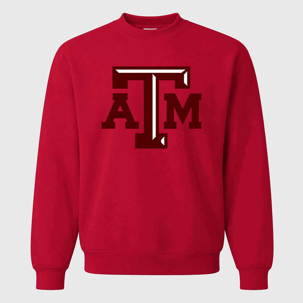 Men's Texas A&M University Logo Crewneck Sweatshirt - Red