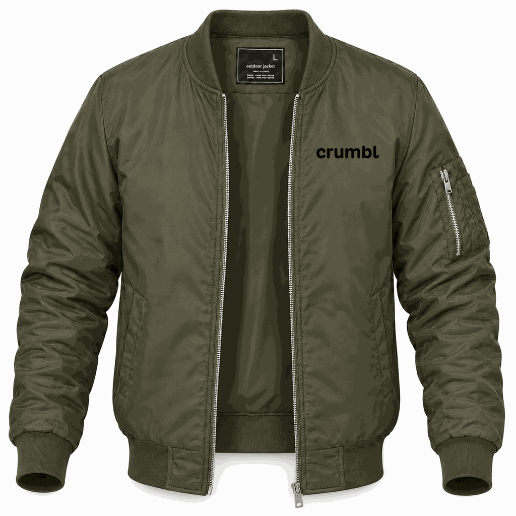 Men's Crumbl Cookies Lightweight Bomber Jacket - Army Green