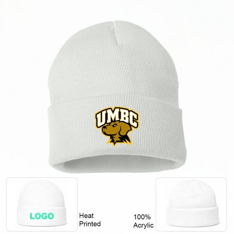 UMBC Retrievers White Beanie Hat