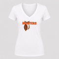 Women's Hooters V Neck T-Shirt in white