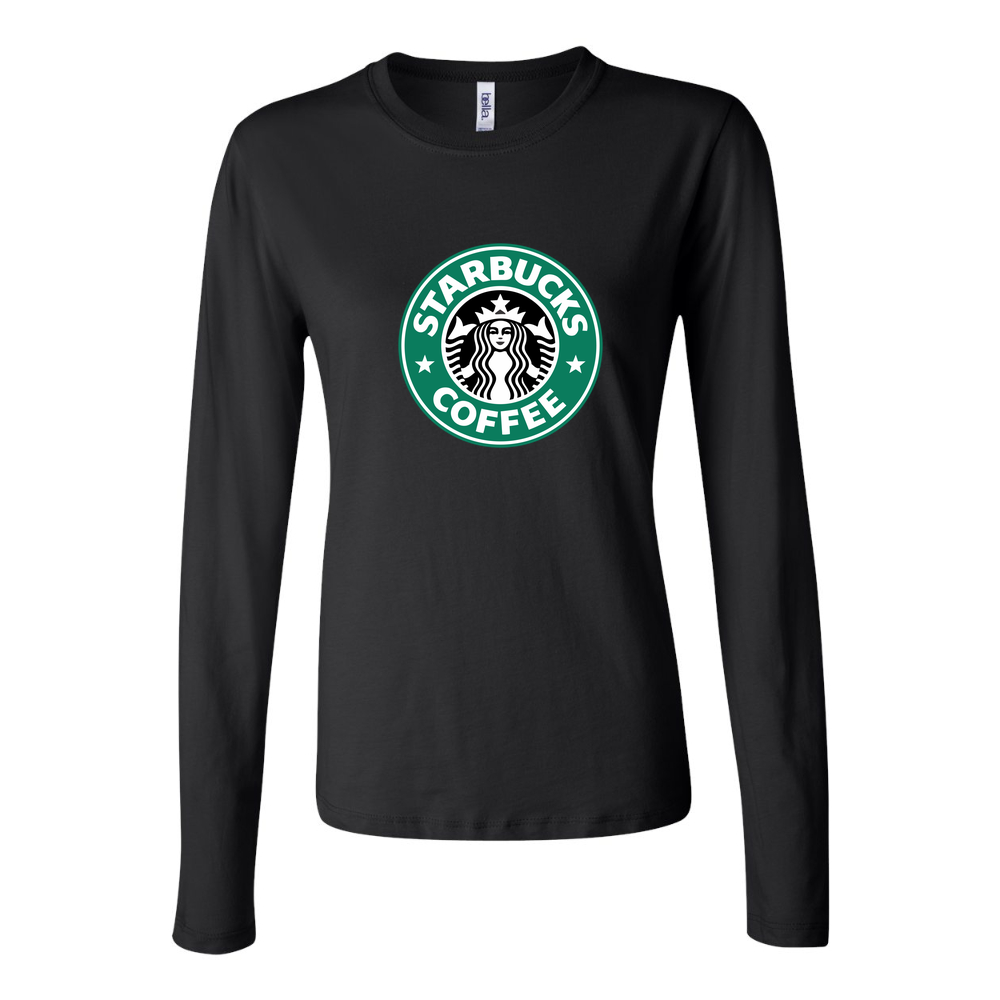 Women's starbucks logo starbucks icon transparent free png Long Sleeve T-Shirt - Black