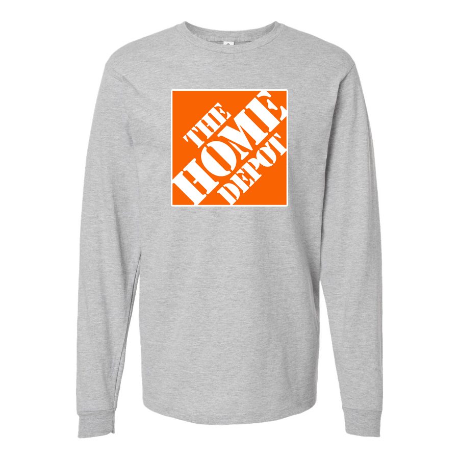 Men's The Home Depot Logo Long sleeves Cotton Blend T-Shirt - Gray
